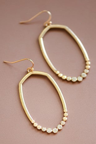 Gold Plated Metal Drop Earrings