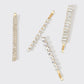 Metal Rhinestone Assorted Bobby Pins 4pc Set - Gold