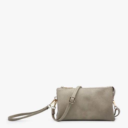 Riley Monogrammable 3 Compartment Crossbody/Wristlet in Light Khaki