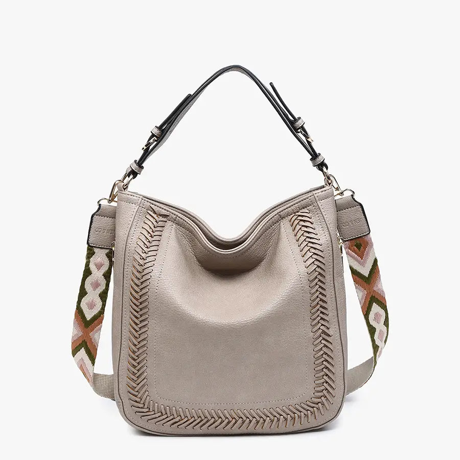 Aris Small Whipstitch Hobo w/ Guitar Strap