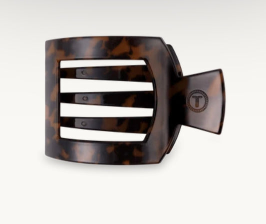 Square Flat Hair Clip in Tortoise