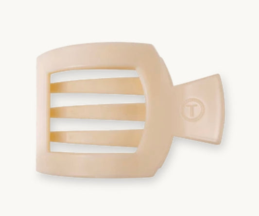 Square Flat Hair Clip in Almond Beige