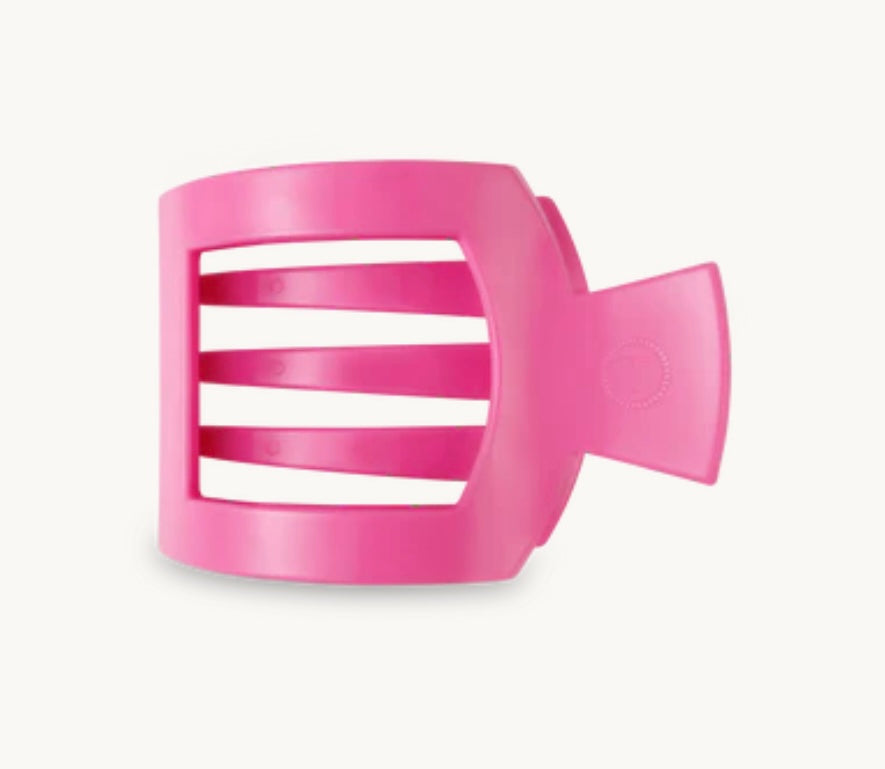 Square Flat Hair Clip in Paradise Pink