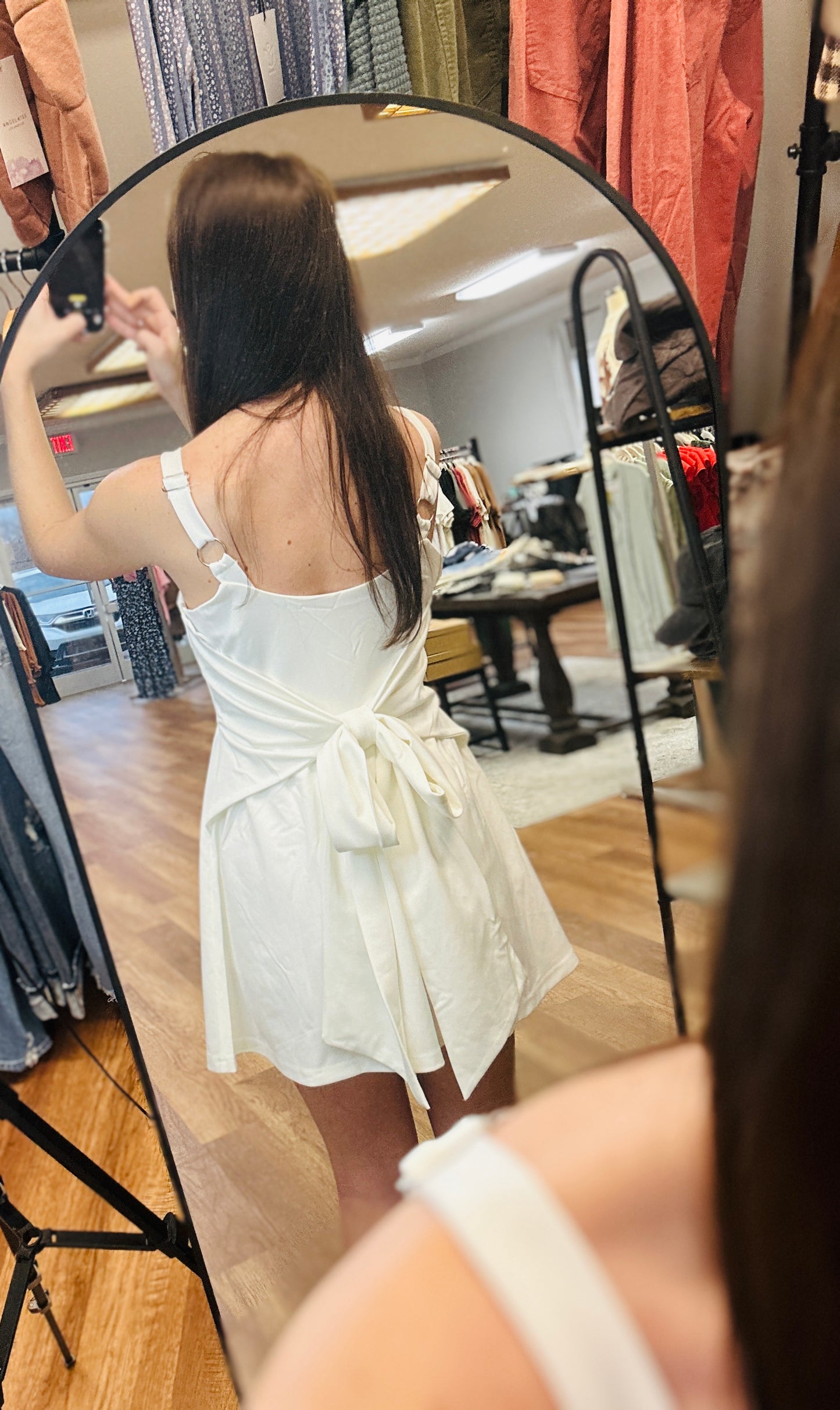 Sleeveless Dress with Shorts in White
