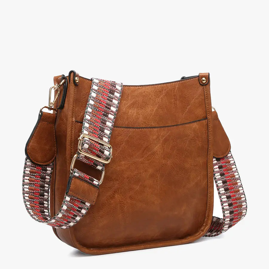 Chloe Crossbody with Guitar Strap in Brown