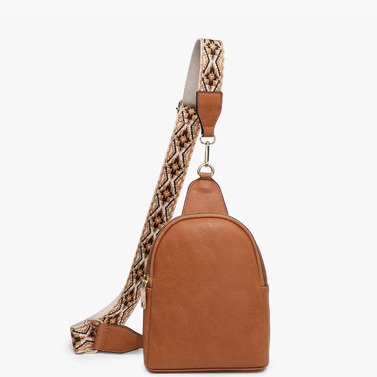 Ellen Sling Bag w/ Removable Guitar Strap in Brown