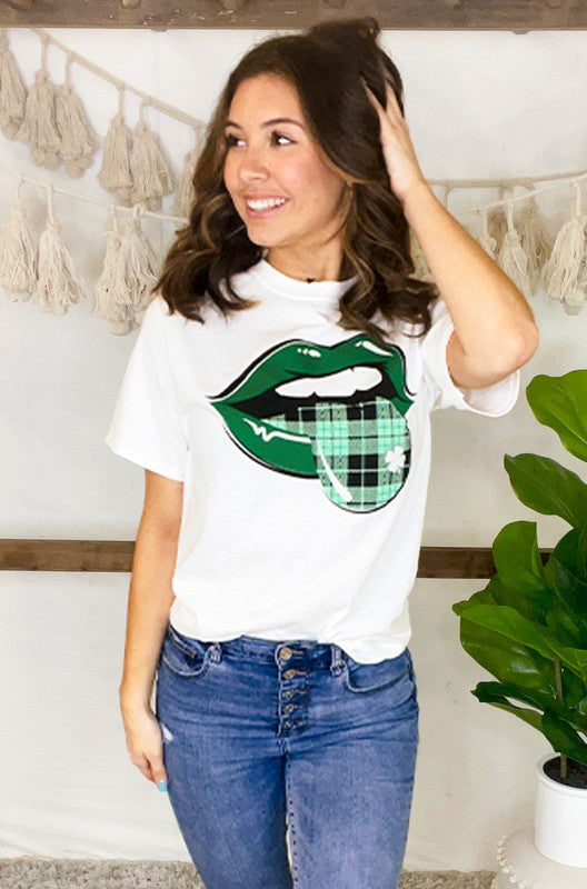 Hot Lips St. Patrick's Day Tongue T-Shirt