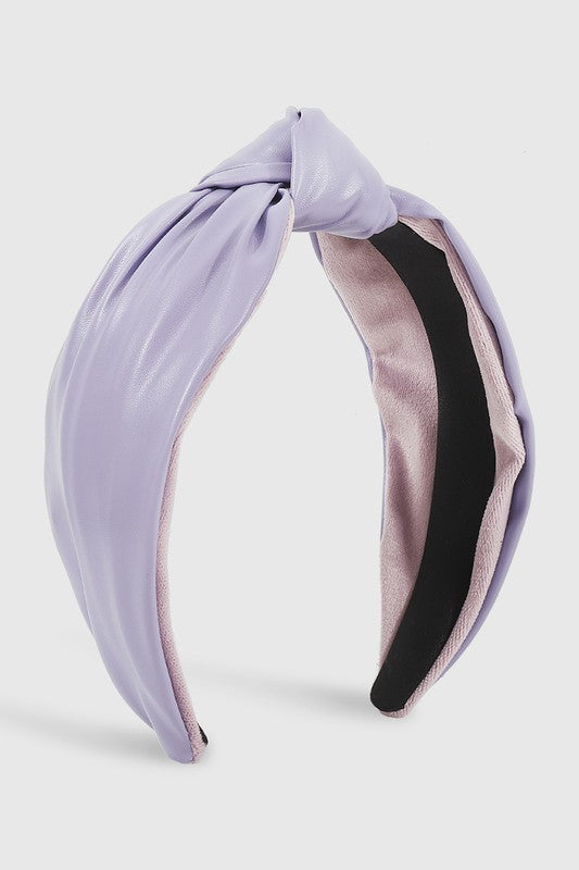 Soft Vegan Leather Headbands in Lavender