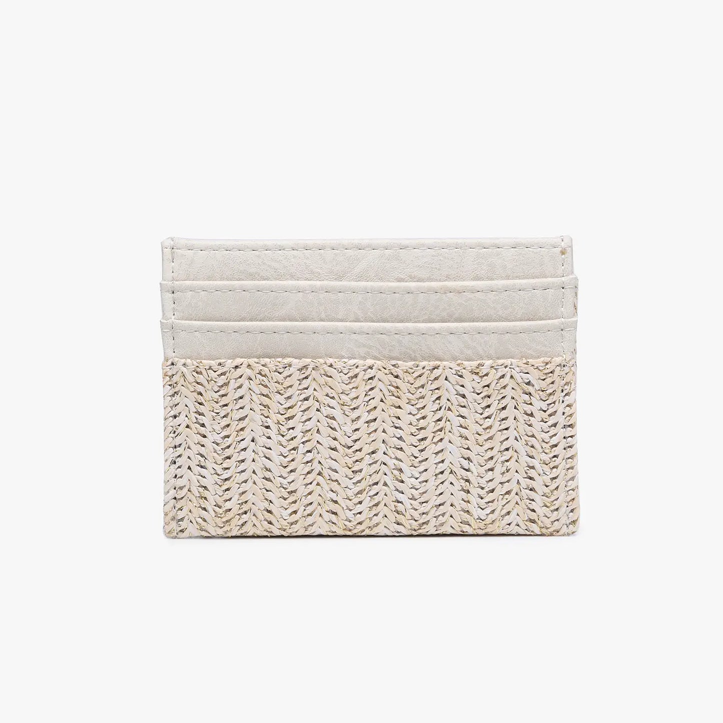 Vienna Natural Wallet w/ Vegan Leather Contrast in White**FINAL SALE**