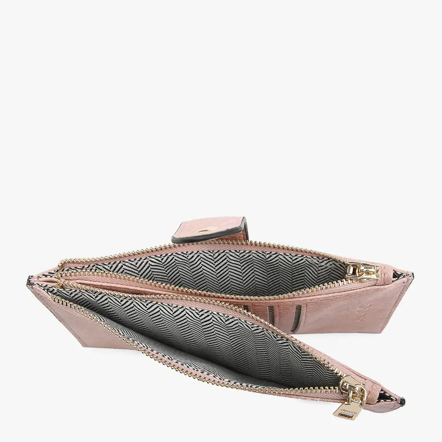 Odelia Snake Snap Wallet with Two Compartments in Pink**FINAL SALE**