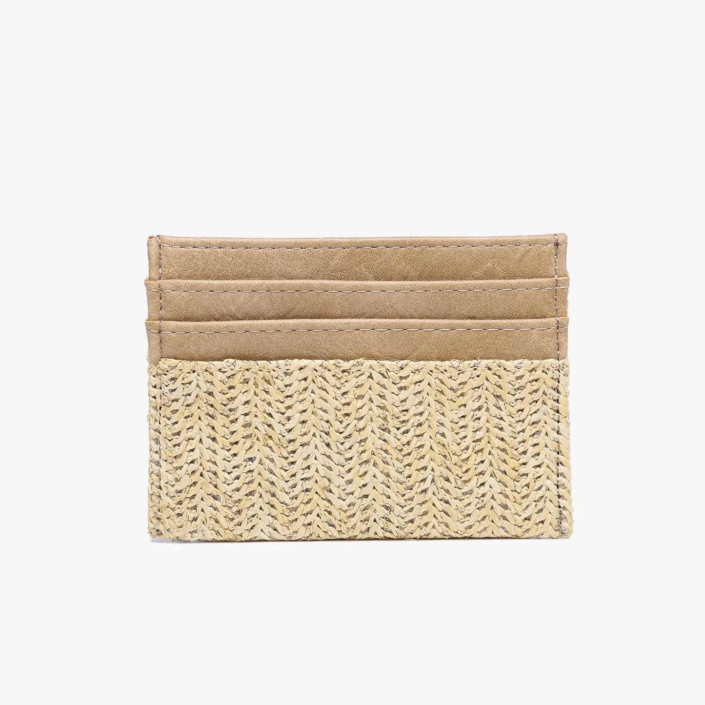 Vienna Natural Wallet w/ Vegan Leather Contrast in Tan**FINAL SALE**