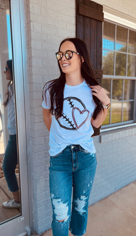 Baseball Heart Graphic Tee