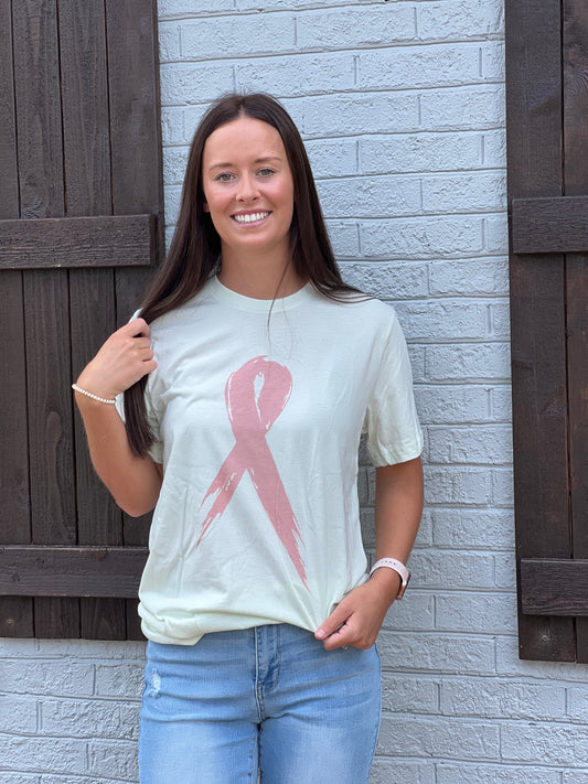 Pink Ribbon Breast Cancer Graphic Tee**FINAL SALE**