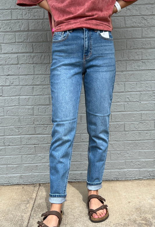 Fred High Rise Slim Straight Jeans by Cello**FINAL SALE**