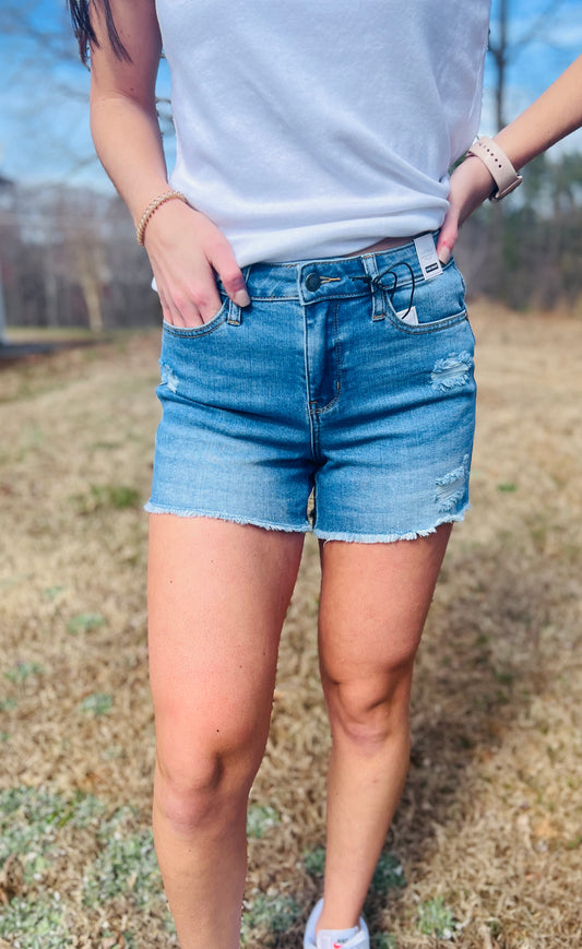 Britt High Waist Distressed Shorts by Judy Blue**FINAL SALE**