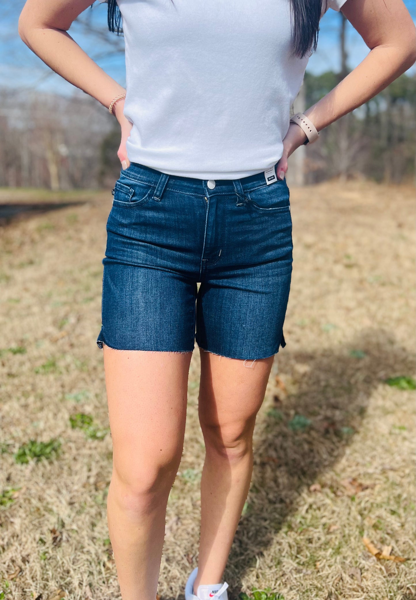 Mia Mid Length Cut Off Shorts by Judy Blue